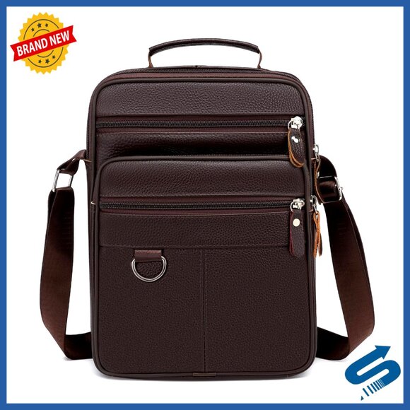 Large Leather Messenger Bag Crossbody Business Briefcase Travel Shoulder Bag
